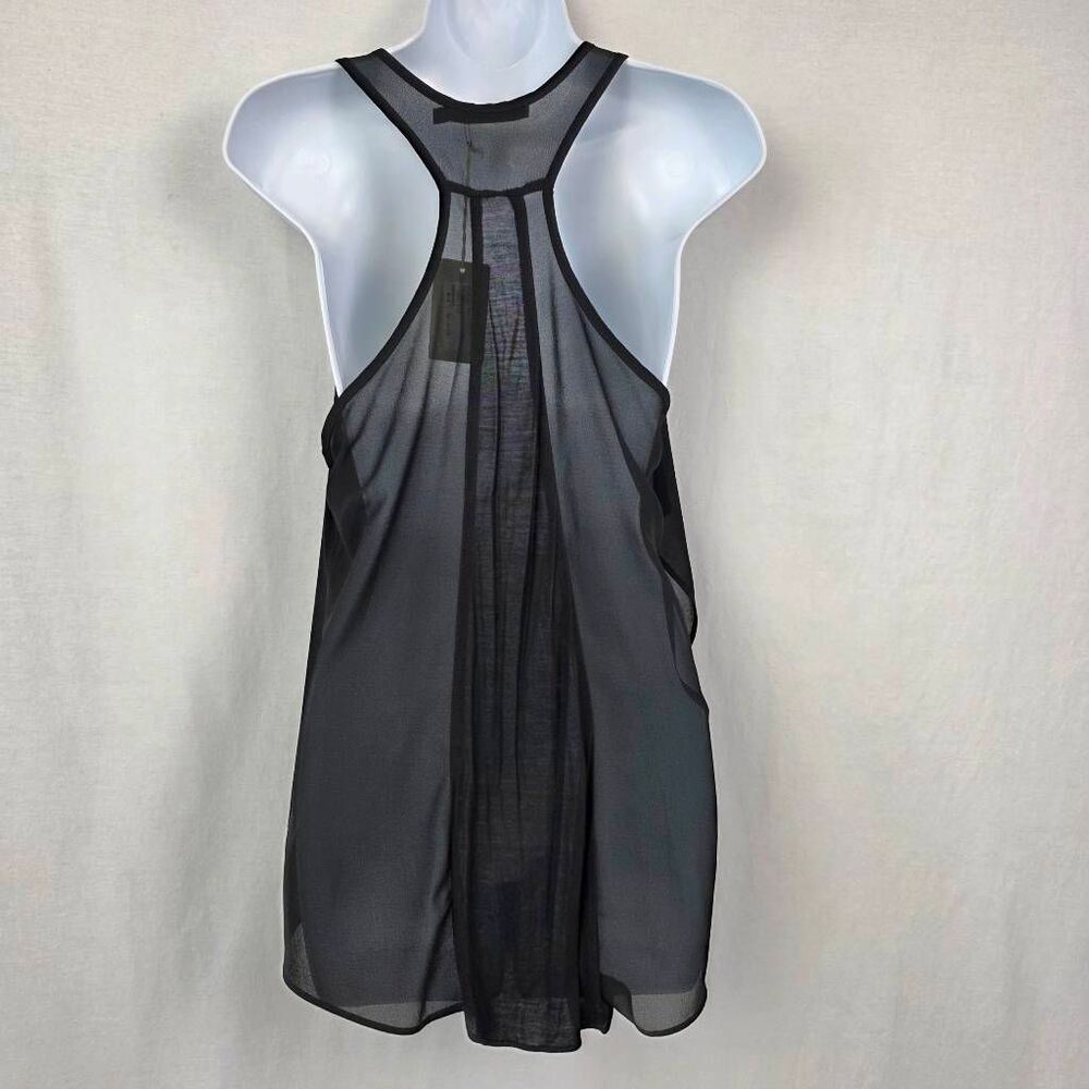 Doe & Rae Black Sheer Racerback Tank Blouse NWT M - Picture 7 of 8